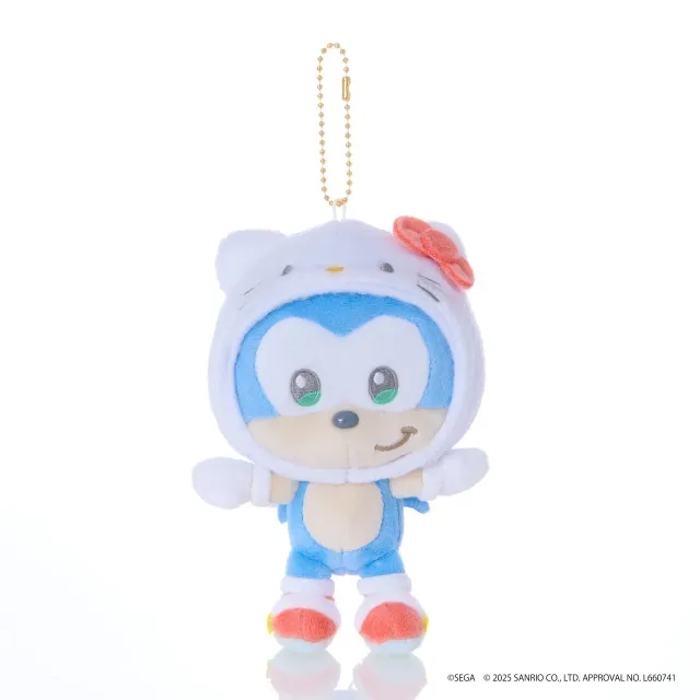 Hello Kitty SONIC & FRIENDS plysj nøkkelring Sonic x Hello Kitty