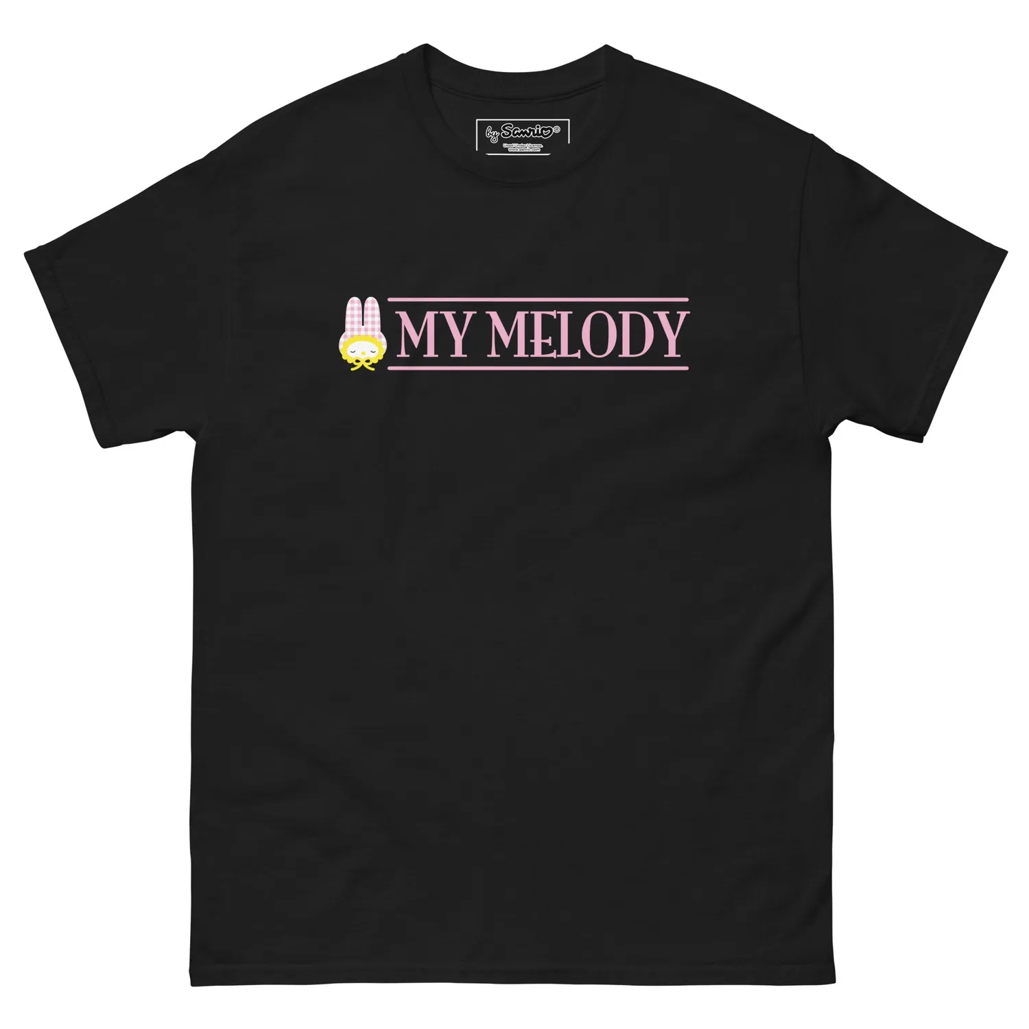 Hello Kitty My Melody Gingham Logo Tee t-skjorte svart bomull