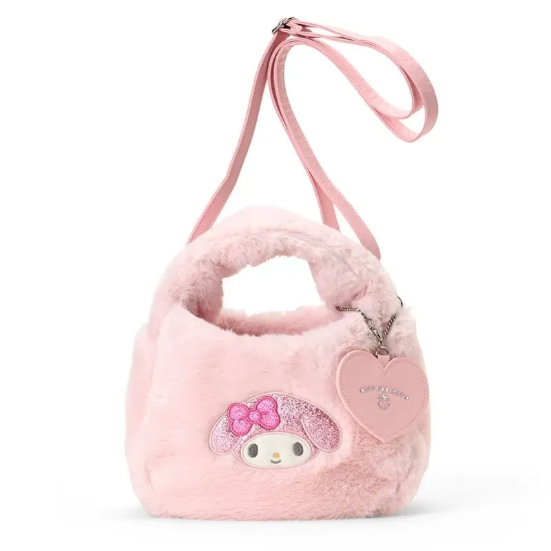 Hello Kitty My Melody Plush Boa Crossbody Bag skulderveske