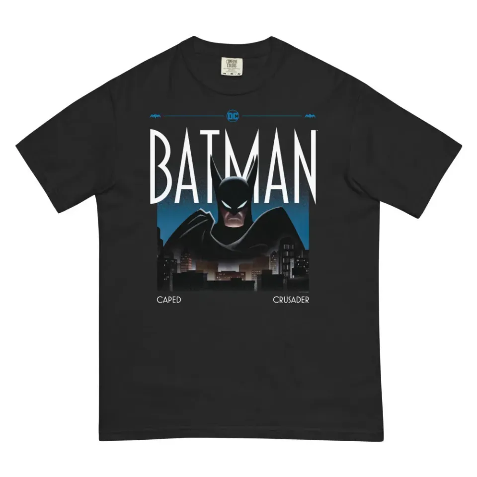 Batman Caped Crusader Knight Watch Comfort Colors T-skjorte svart 2XL–4XL bomull