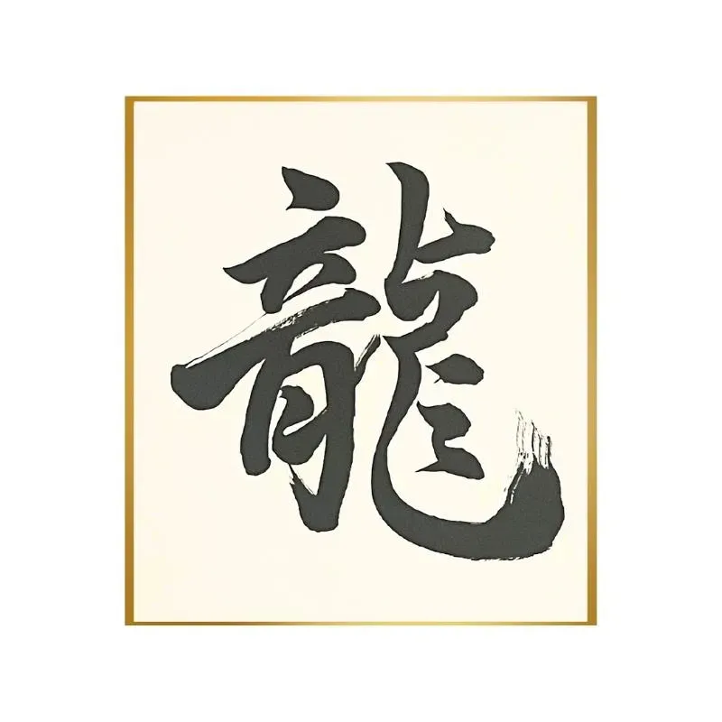 Neo Tokyo Japanese Calligraphy Art Ryu drageplakat 24 × 27 cm kalligrafi