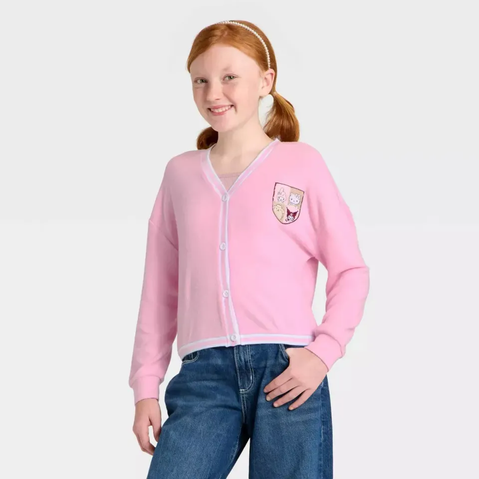 Hello Kitty and Friends Chenille Patch Fleece cardigan, flerfarget