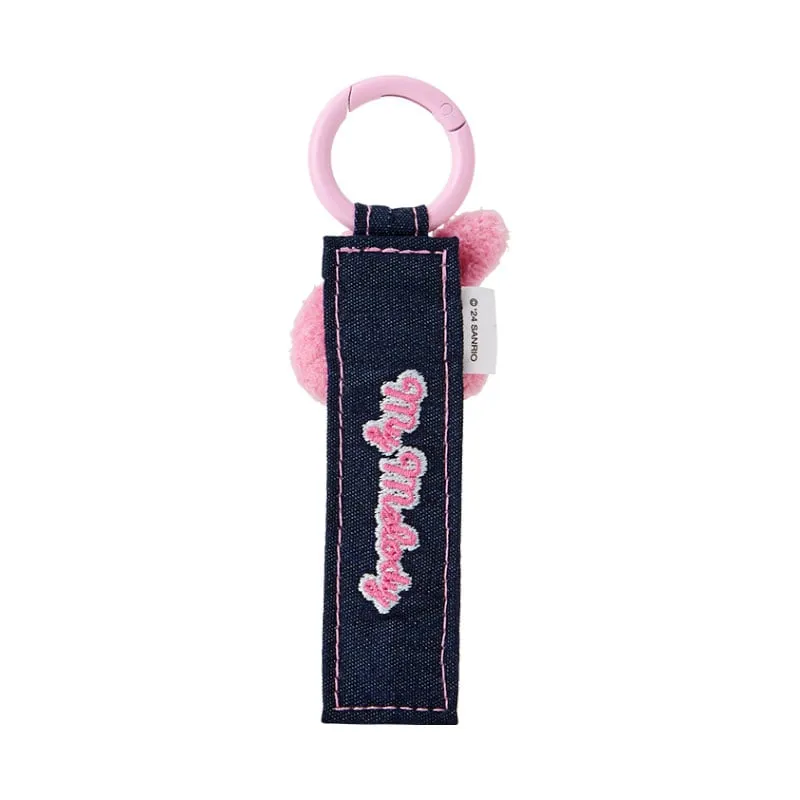 Hello Kitty Denim Patch Series My Melody Logo nøkkelring 4 tommer brodert