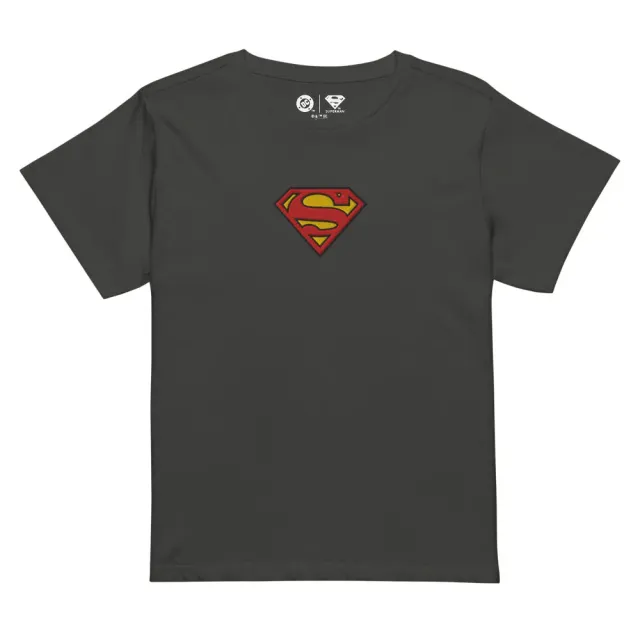Batman Superman Logo Embroidered T-skjorte dame høy midje brodert