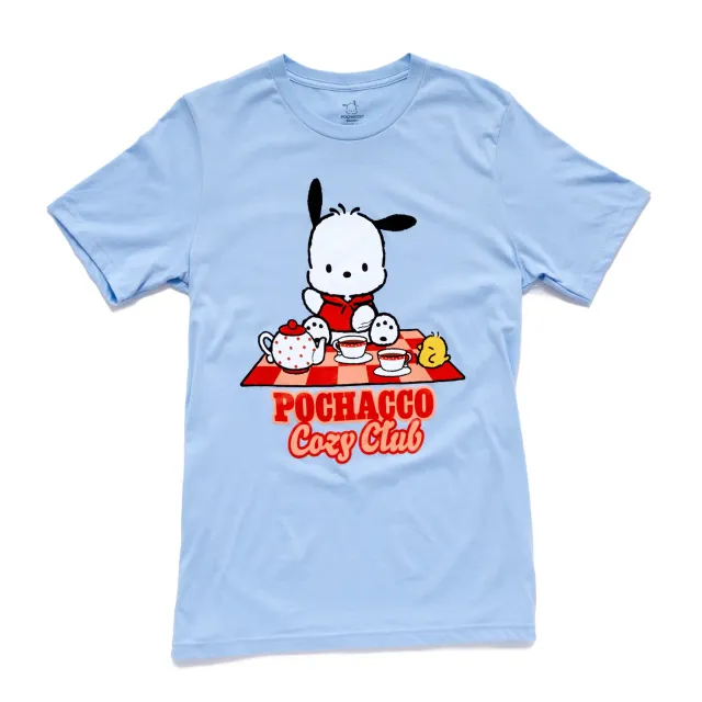 Hello Kitty Cozy Club Pochacco Adult Cozy Club Tee T-skjorte lyseblå