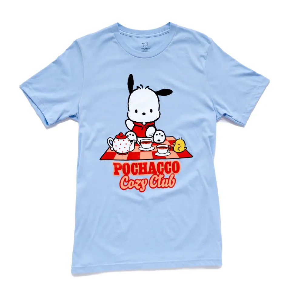 Hello Kitty Cozy Club Pochacco Adult Cozy Club Tee T-skjorte lyseblå