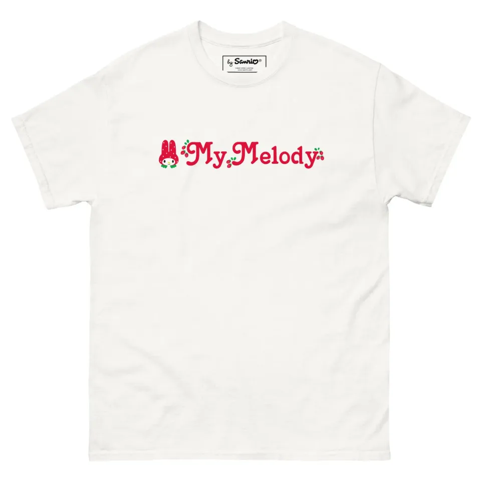 Hello Kitty My Melody Strawberry Logo Tee t-skjorte svart