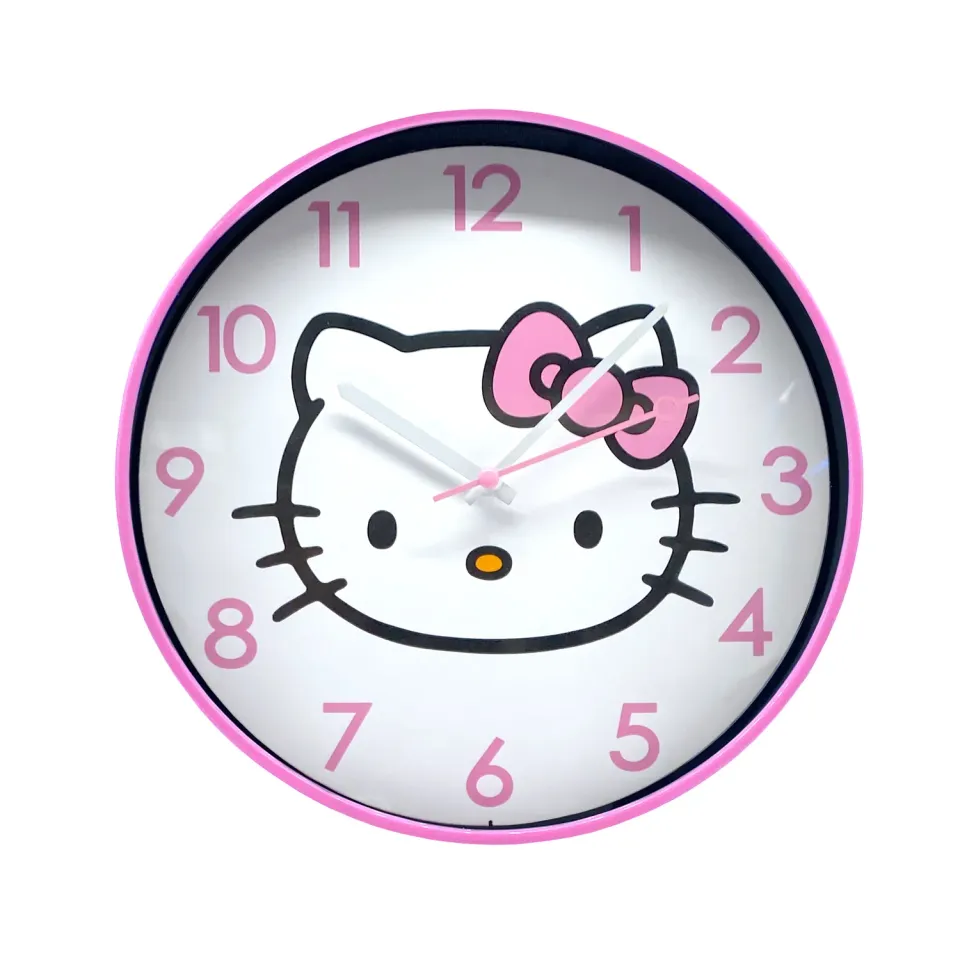 Hello Kitty Classic rosa analog veggklokke