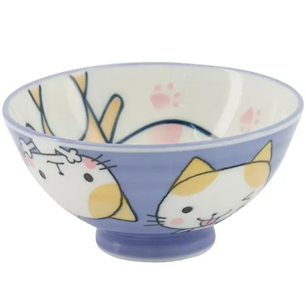 Neo Tokyo Blue Lucky Cat porselensskål 200 ml blå katt