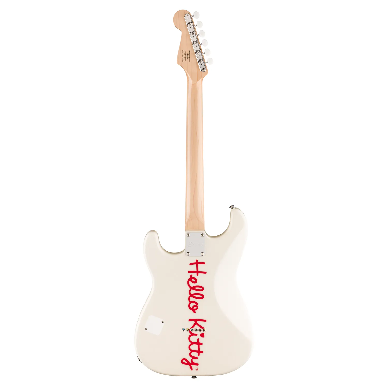 Hello Kitty x Fender Stratocaster elektrisk gitar hvit