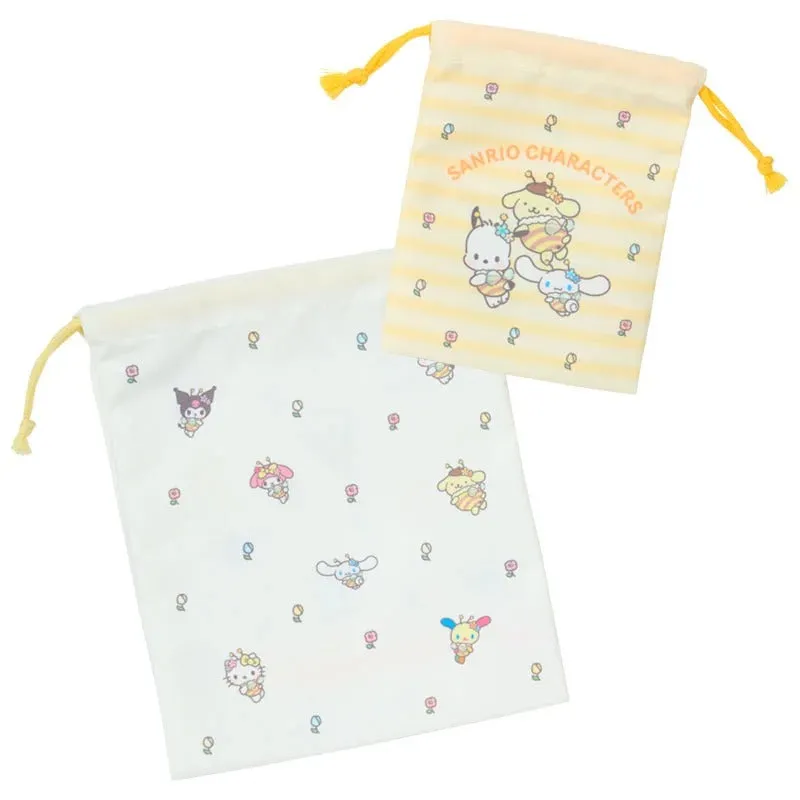 Hello Kitty Sanrio Characters 2-pc Drawstring Bag Set snøreposer 2-pakning
