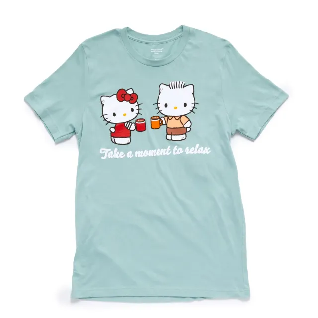 Hello Kitty & Dear Daniel Take A Moment To Relax T-skjorte lys grønn voksen