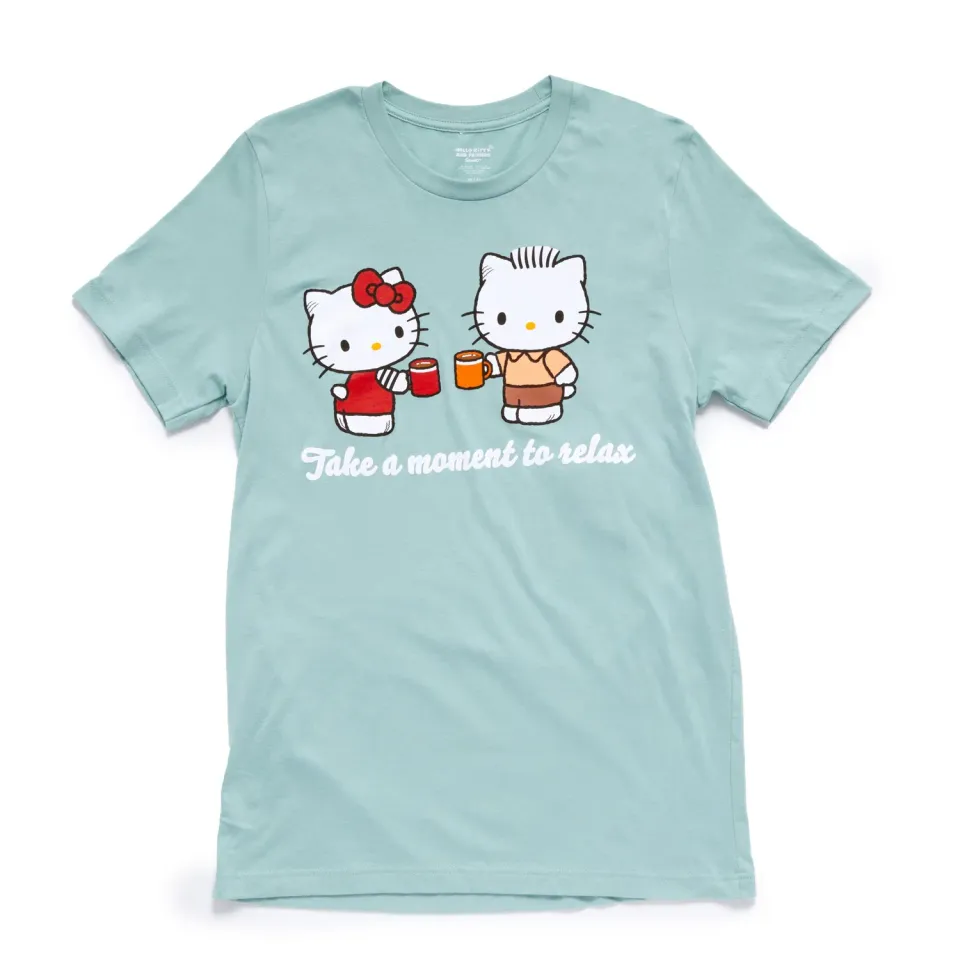 Hello Kitty & Dear Daniel Take A Moment To Relax T-skjorte lys grønn voksen