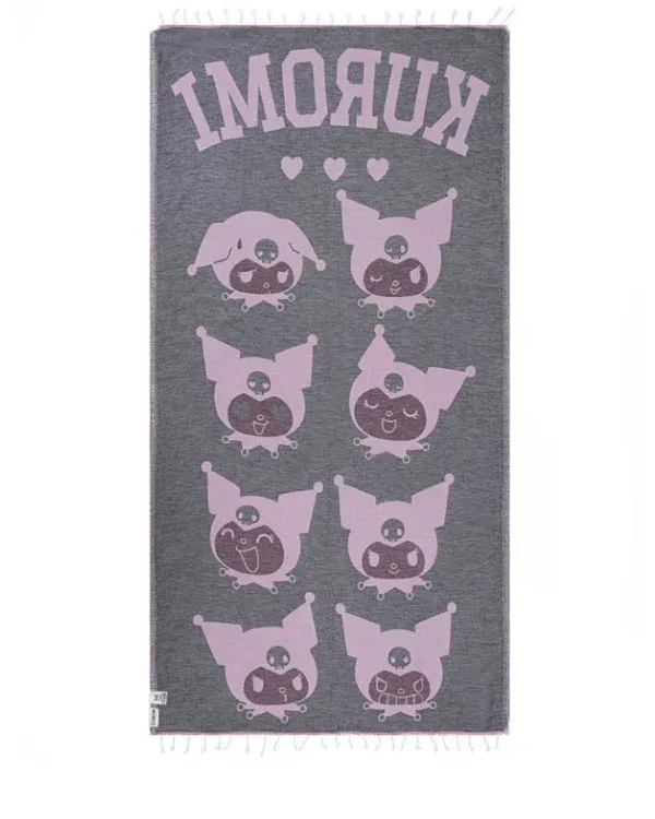 Kuromi x Sand Cloud Beach Towel Cheeky strandhåndkle rosa økologisk bomull