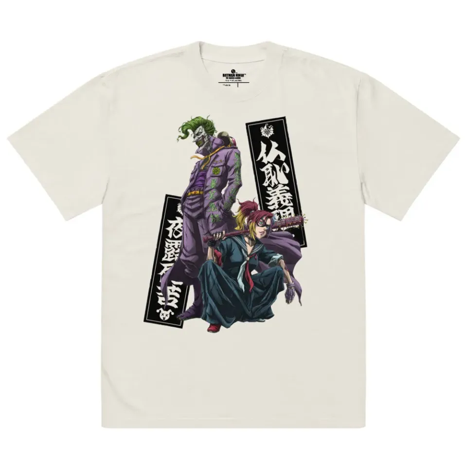 Batman Ninja vs. Yakuza League The Joker & Harley Quinn T-skjorte Faded Bone
