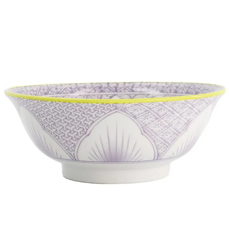 Neo Tokyo Japanese Ramen Porcelain Bowl Purple Lily Flowers ramenbolle 1200 ml
