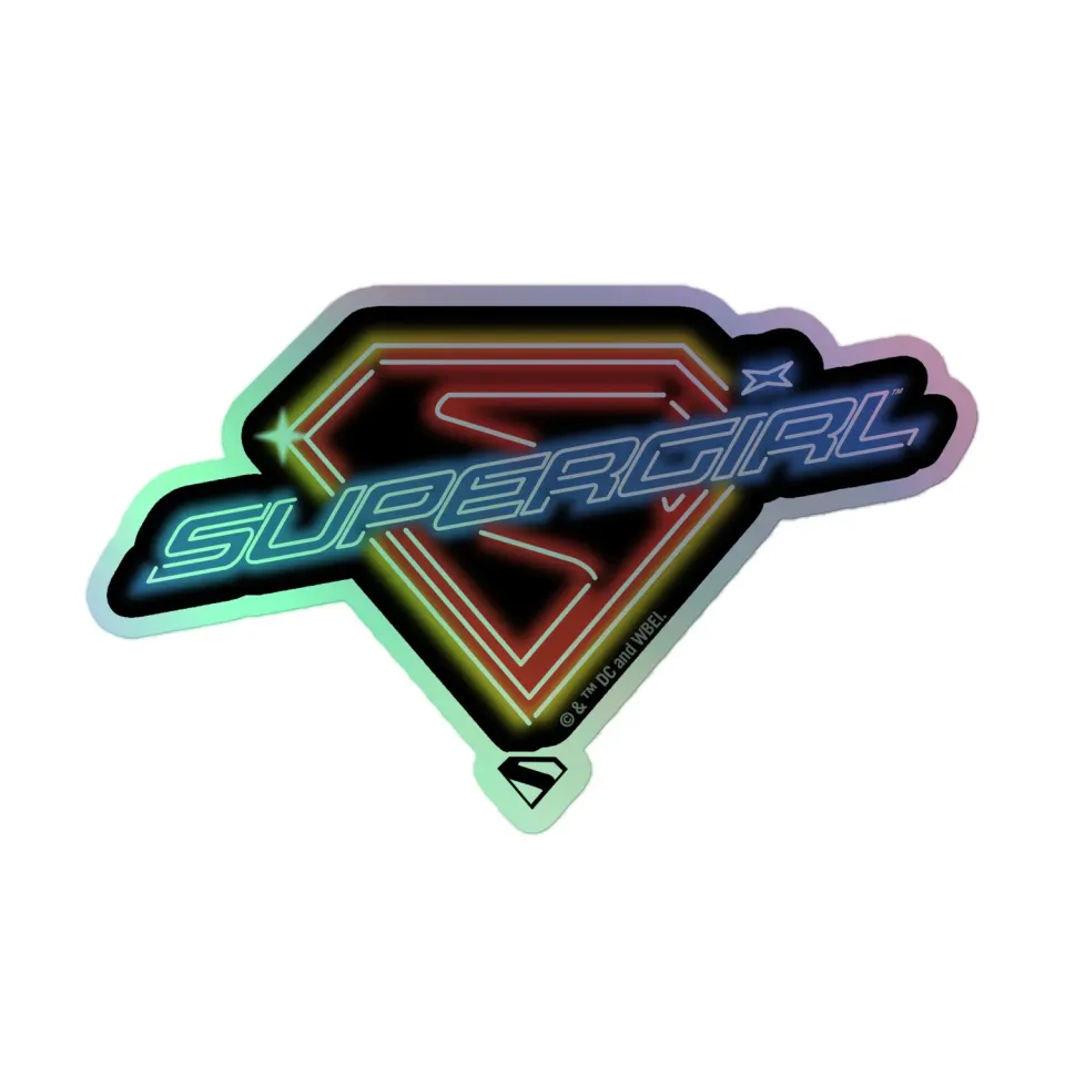 Batman SUPERGIRL (2026 Movie) Holographic Sticker Neon Logo