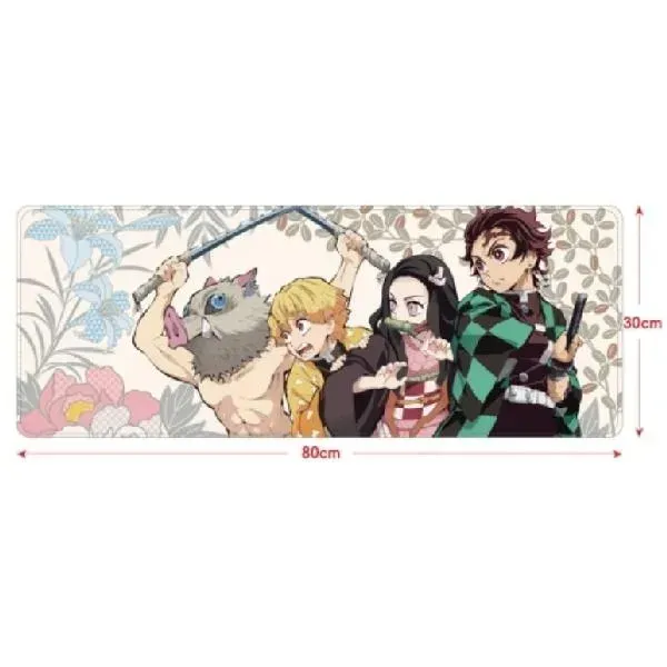 Demon Slayer Main Cast Floral Background skrivebordsmatte 30 x 80 cm
