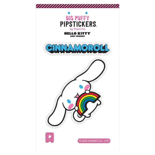 Hello Kitty Cinnamoroll x Pipsticks Big Puffy Sticker regnbue