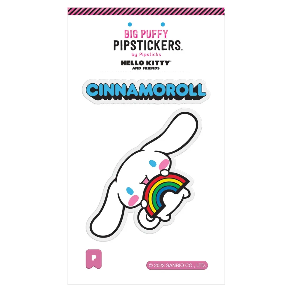 Hello Kitty Cinnamoroll x Pipsticks Big Puffy Sticker regnbue