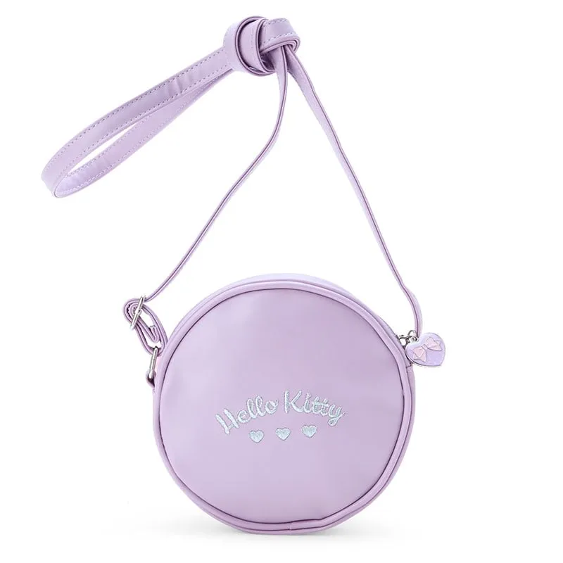 Hello Kitty rund crossbody-veske i plysj med justerbar reim