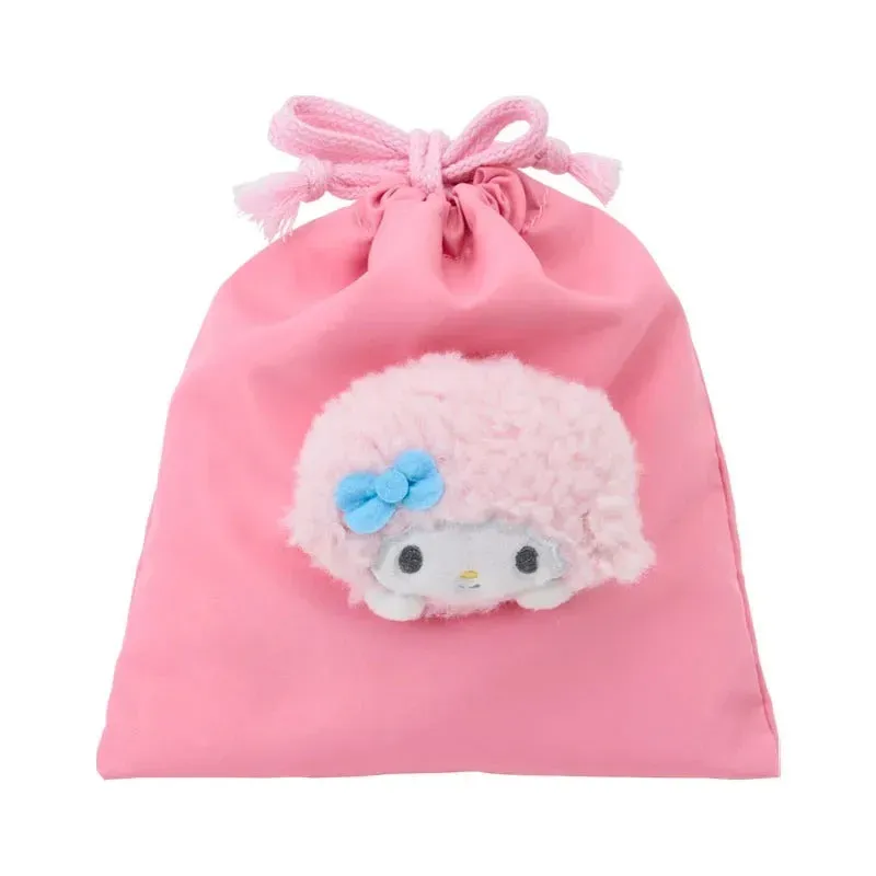 My Sweet Piano Face Plush Drawstring reiseveske