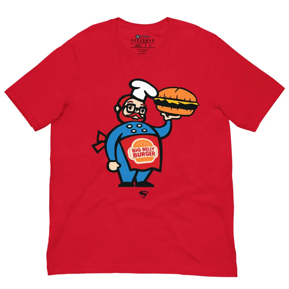 Batman SUPERMAN (2025 Movie) Big Belly Burger t-skjorte svart
