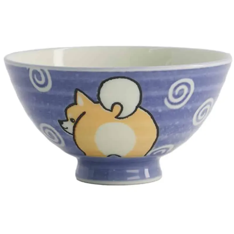 Neo Tokyo Japanese Porcelain Rice Bowl blå shiba inu 350 ml