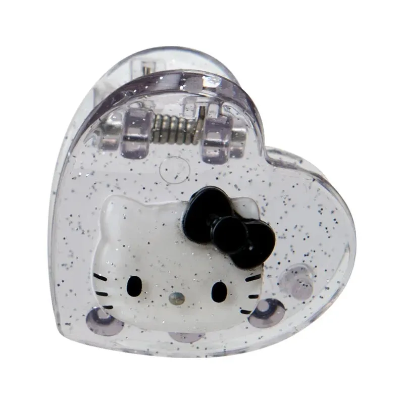 Hello Kitty mini hårspenner 4 stk sølv med glitter