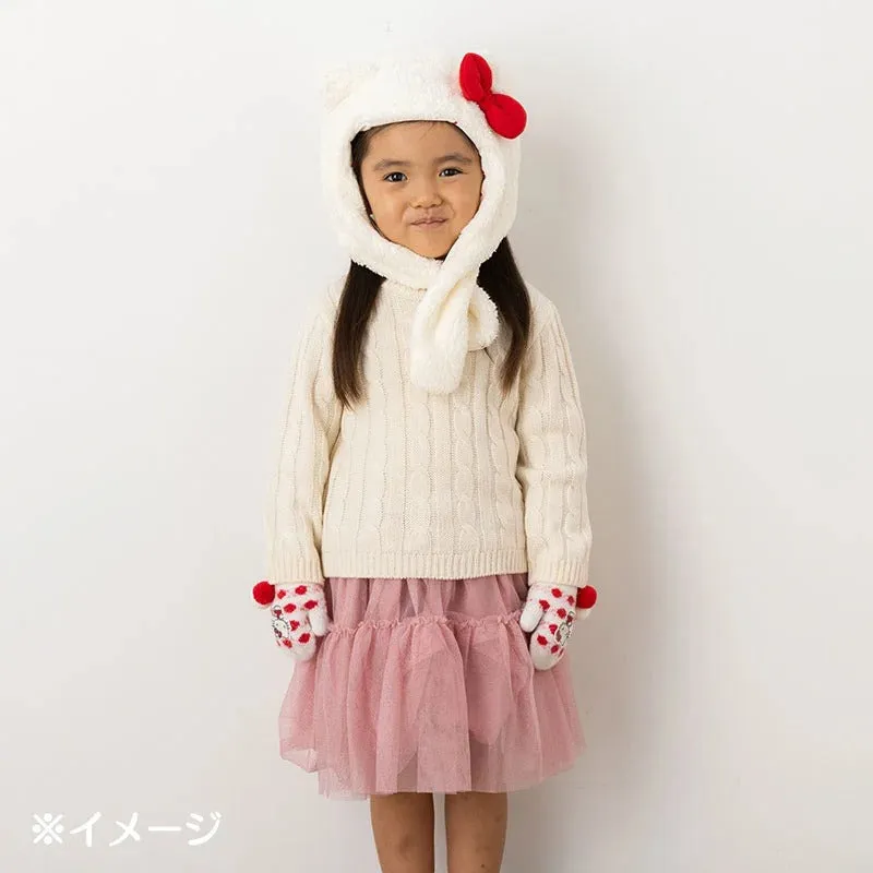 Hello Kitty hette- og skjerf til barn med mykt fôr