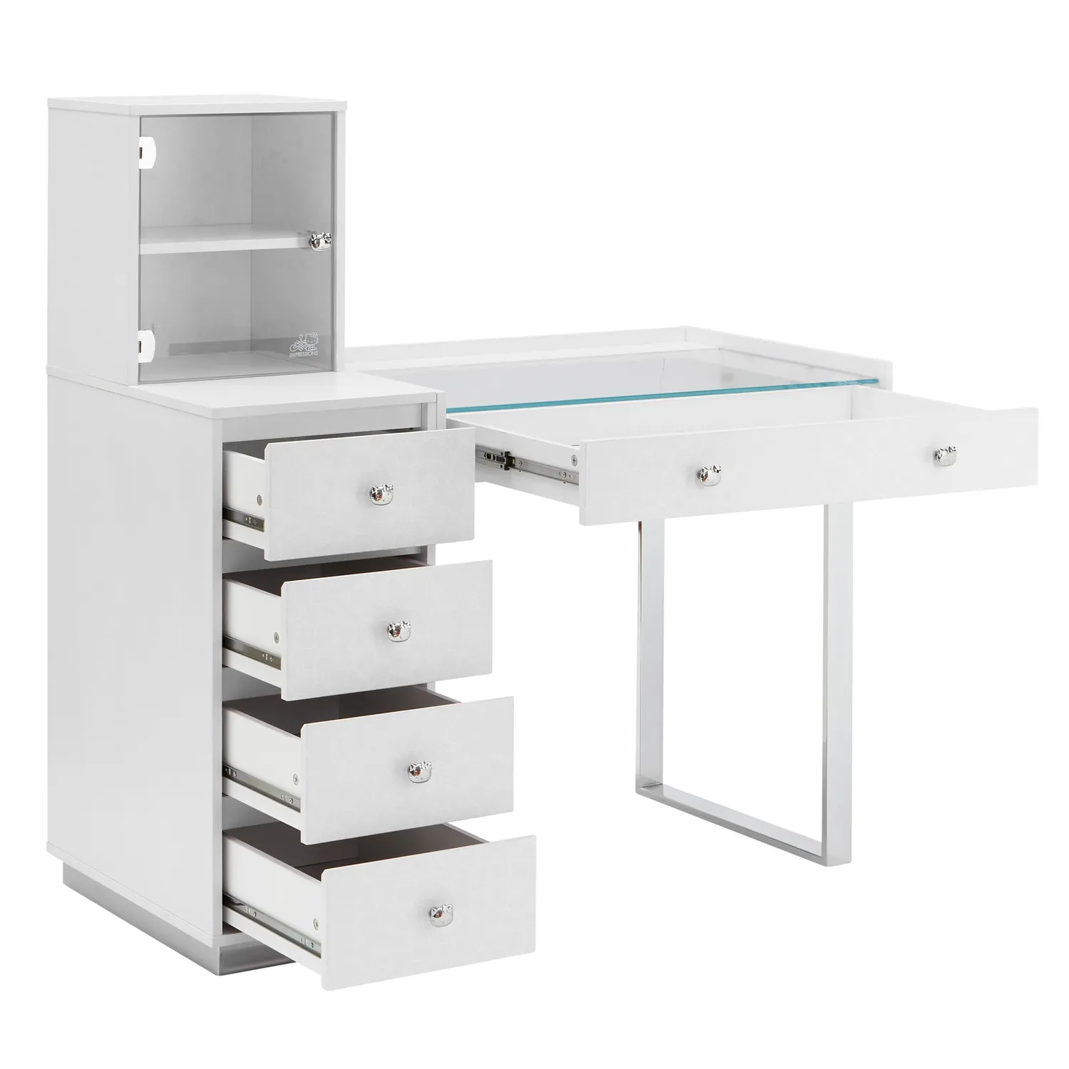 Hello Kitty SlayStation Duet Vanity Desk sminkebord sølv/gull