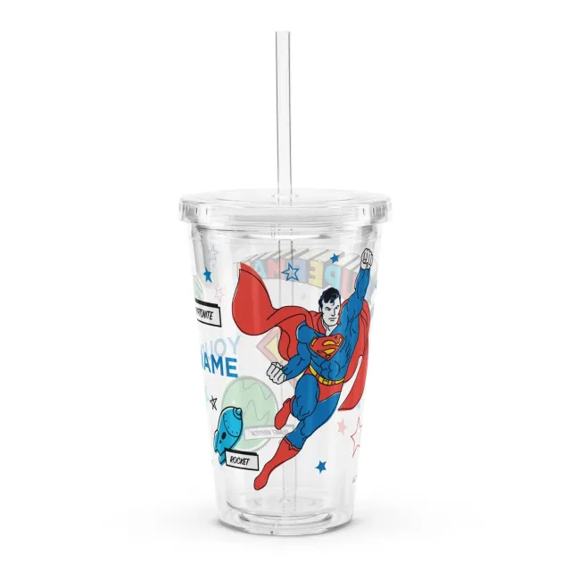Batman Superman personlig plastkopp 590 ml dobbeltvegget