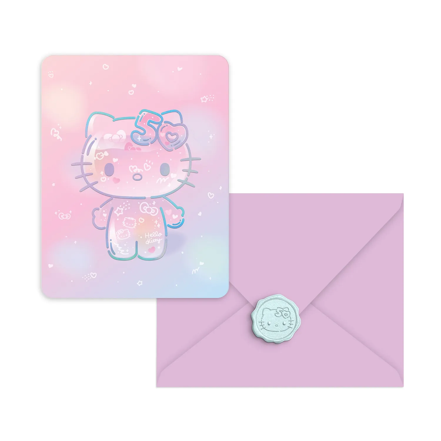 Hello Kitty x Studio Oh! 50th Anniversary kortsett 25 deler holografisk