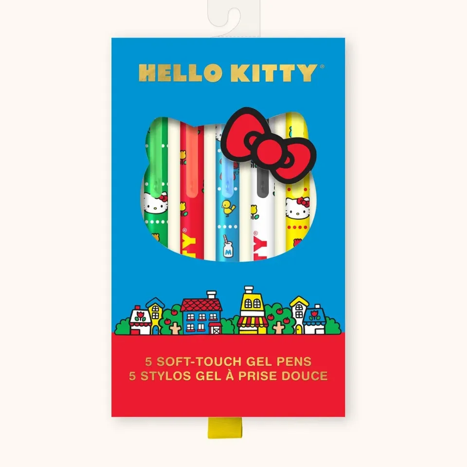 Hello Kitty x Studio Oh! Retro Red Soft-Touch gelpenner, 5-pakning