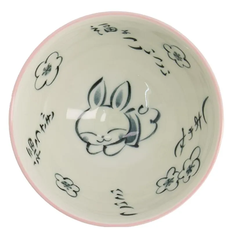 Neo Tokyo Japanese Porcelain Bowl Pink Rabbit porselensskål 300 ml