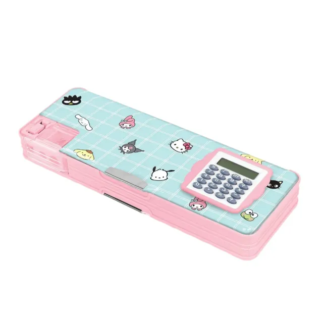 Hello Kitty and Friends x Studio Oh! Blue Grid pennal med kalkulator