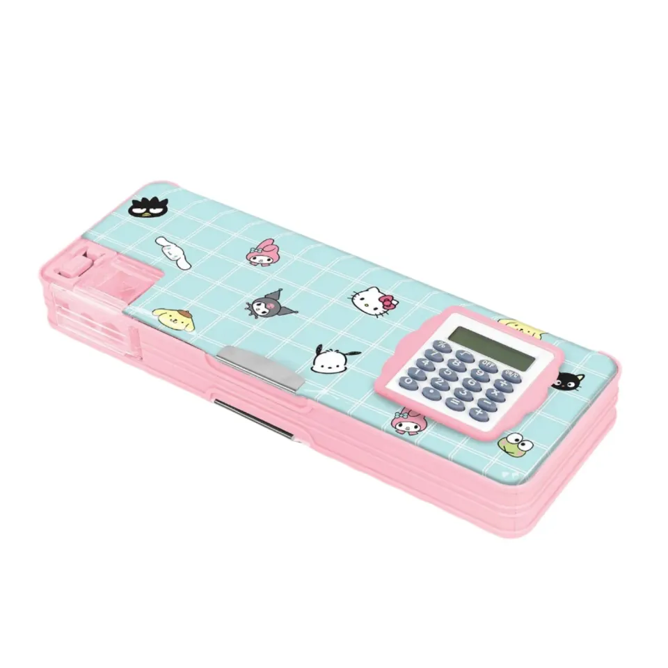 Hello Kitty and Friends x Studio Oh! Blue Grid pennal med kalkulator