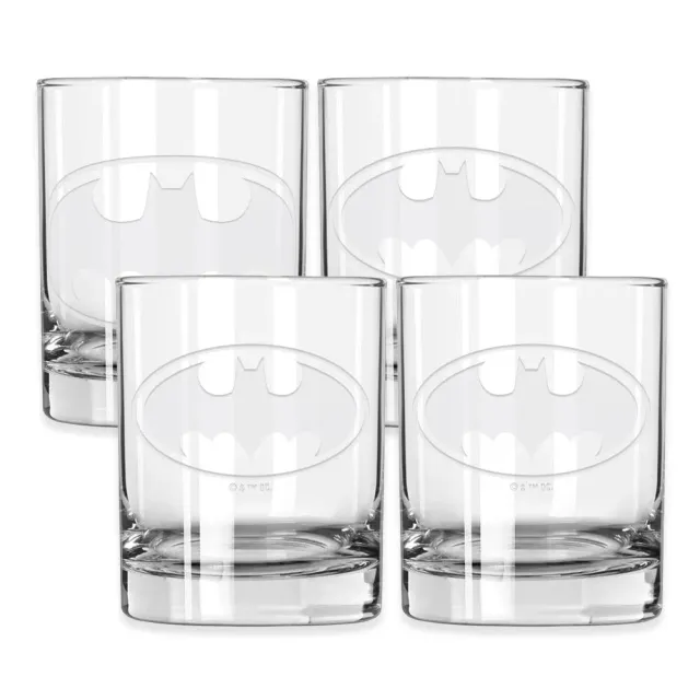 Batman Logo Engraved Rocks-glass sett 25 oz, gravert
