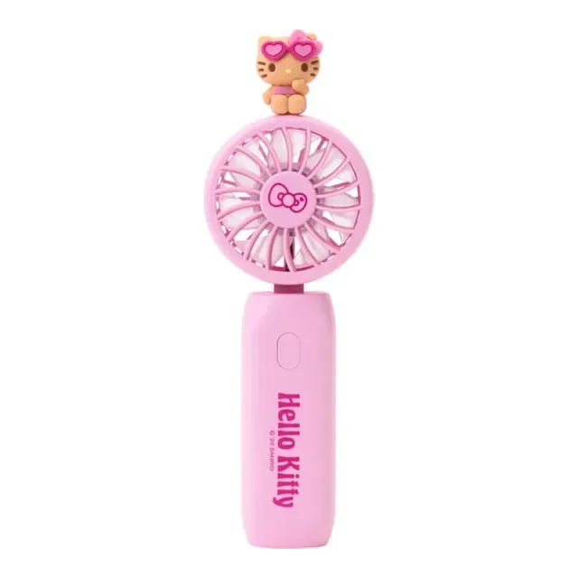 Hello Kitty 2-Way Portable Handy Fan håndvifte rosa USB og batteri