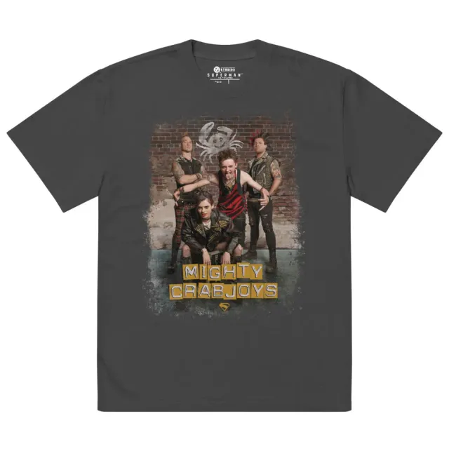 Batman Superman (2025 Movie) Mighty Crabjoys oversized T-skjorte Faded Black