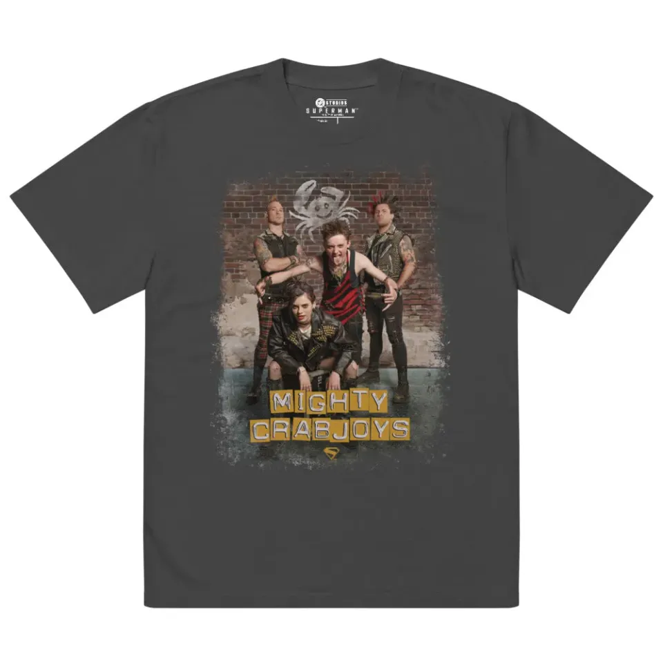 Batman Superman (2025 Movie) Mighty Crabjoys oversized T-skjorte Faded Black