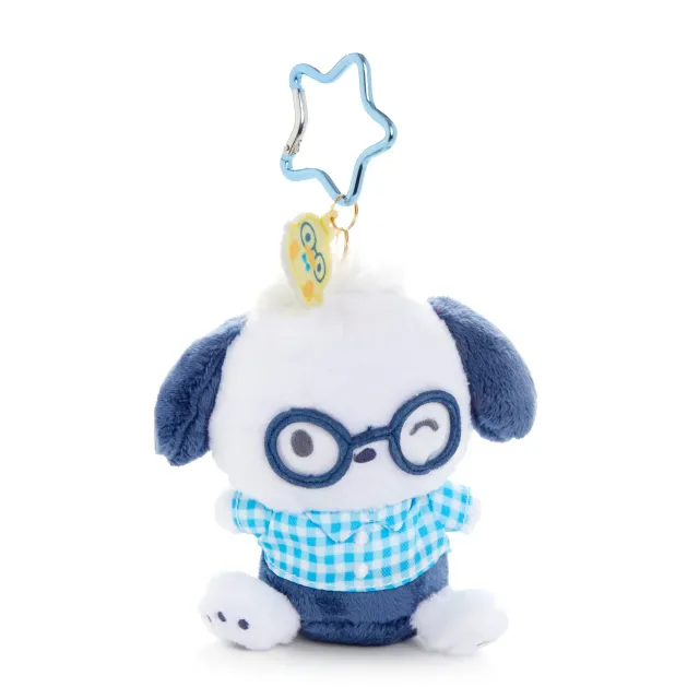 Hello Kitty Pochacco Plush Mascot Keychain plysjnøkkelring med briller