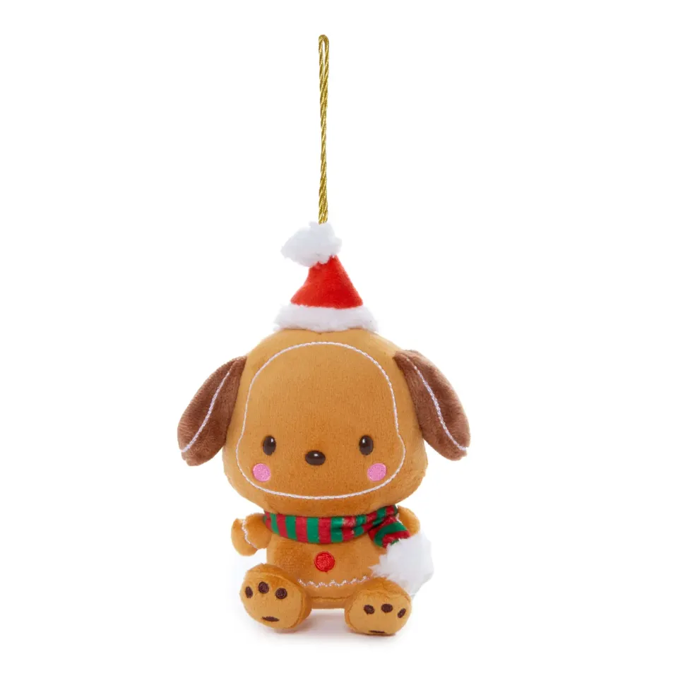 Hello Kitty Holiday Gingerbread Friends Pochacco Plush Ornament juletrepynt