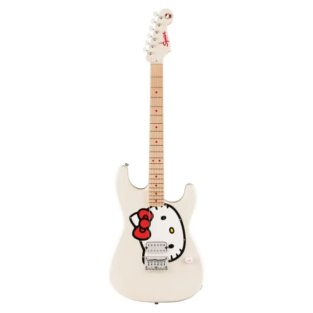 Hello Kitty x Fender Stratocaster elektrisk gitar hvit
