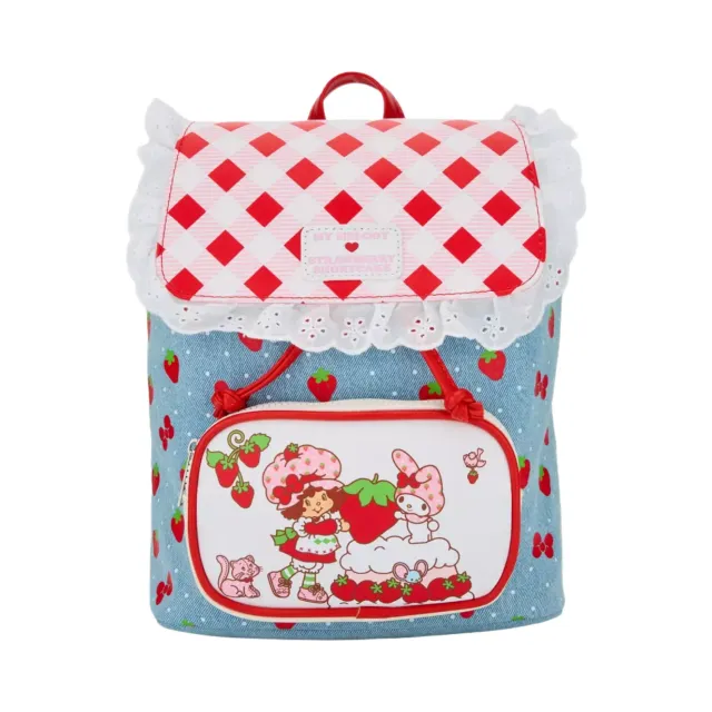 My Melody x Strawberry Shortcake mini-ryggsekk justerbare stropper