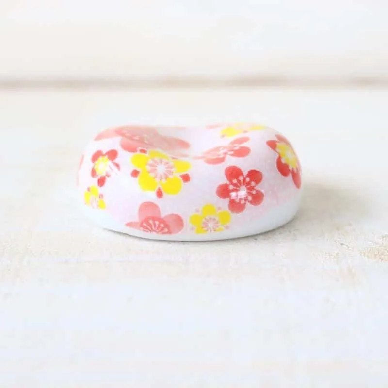 Neo Tokyo Chopstick Rest Round Sakura Pink/Yellow 6 cm porselen