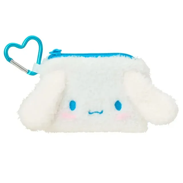 Hello Kitty Cinnamoroll Fuzzy Mini glidelåspung med karabinkrok