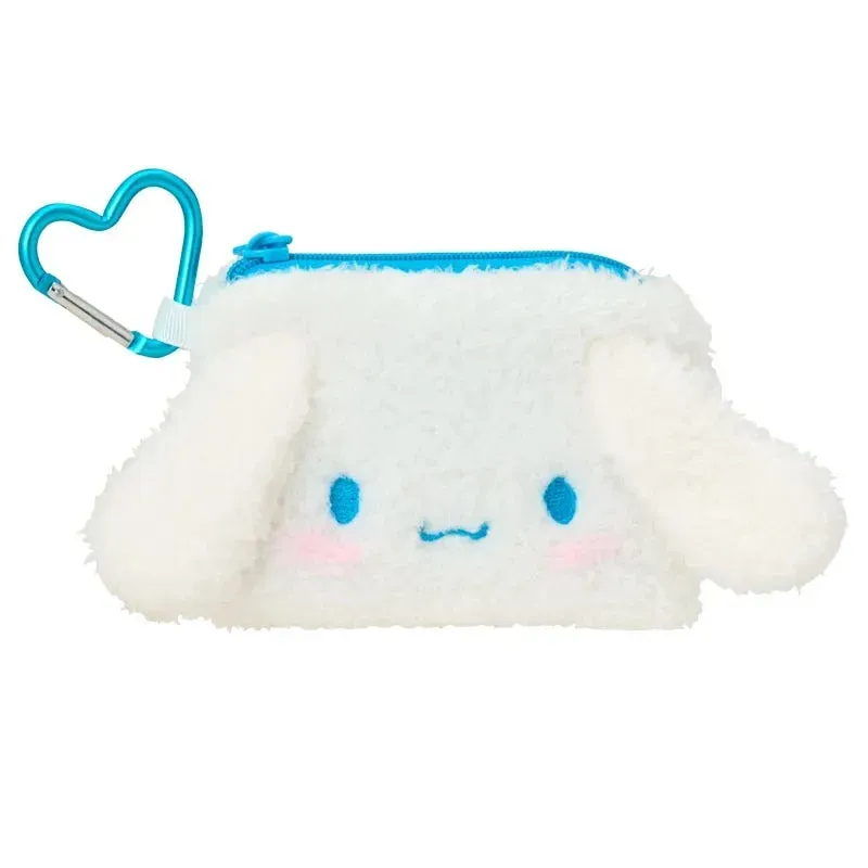 Hello Kitty Cinnamoroll Fuzzy Mini glidelåspung med karabinkrok