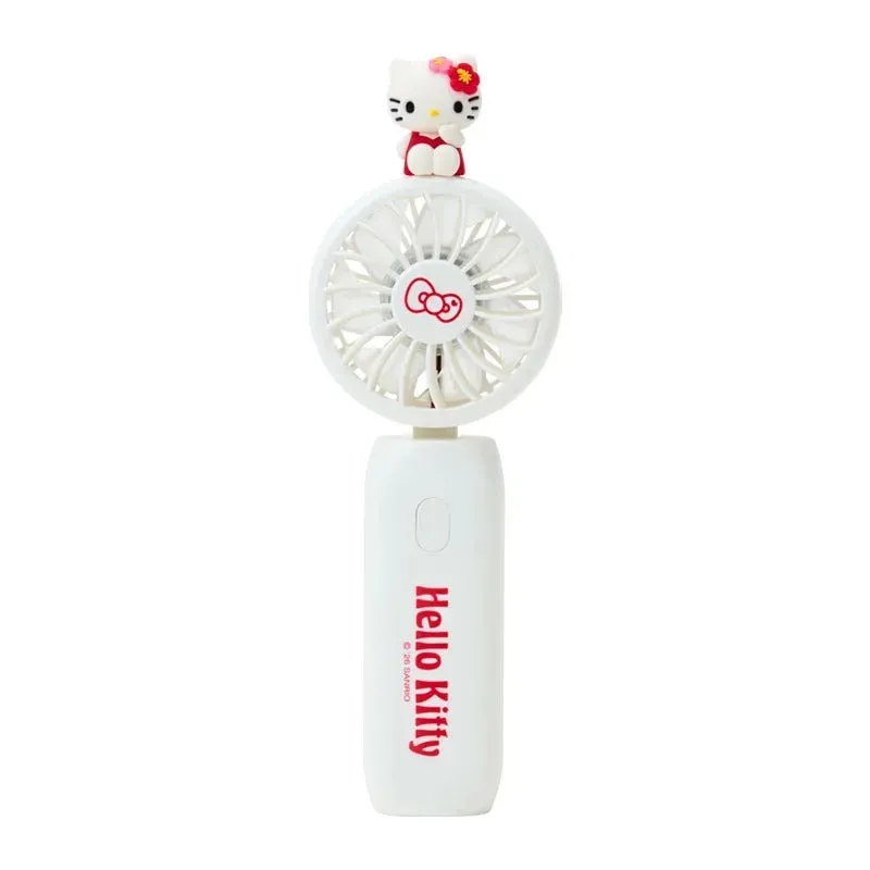 Hello Kitty 2-Way Portable Handy Fan håndvifte hvit USB og batteri