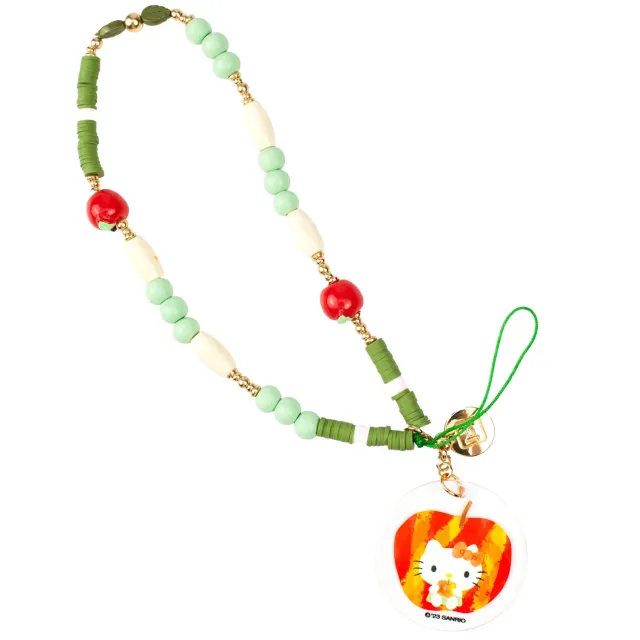 Hello Kitty Hamee Apple Beaded Charm mobilstropp med epleperler